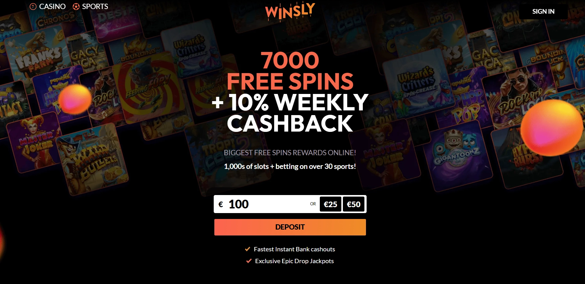 Winsly Casino utan svensk licens – instant banking och free spins
